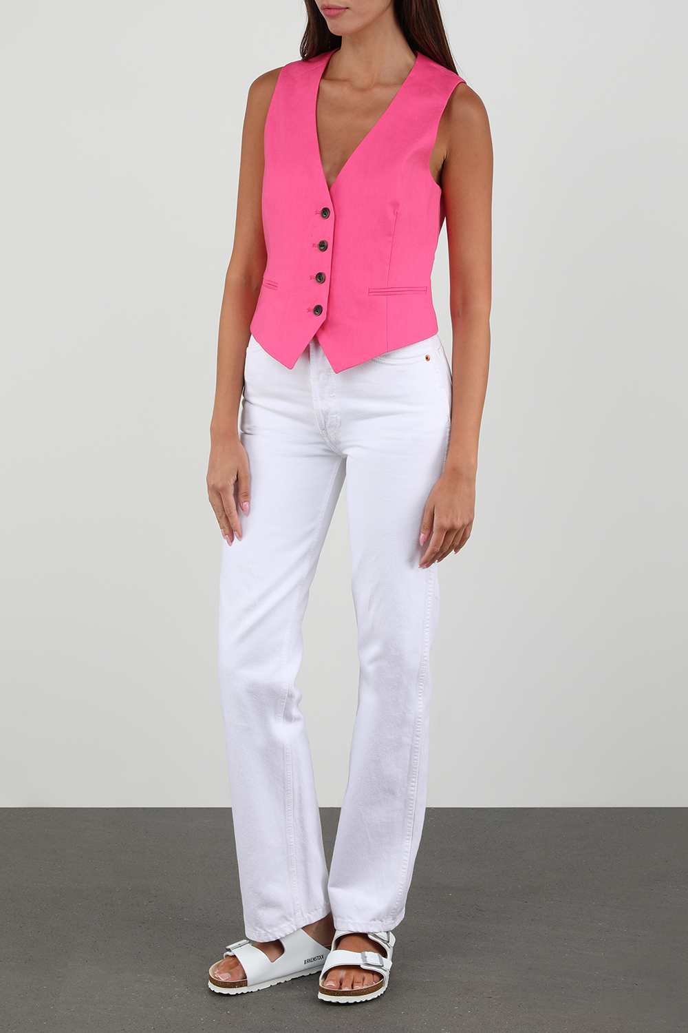 וסט פשתן ורוד